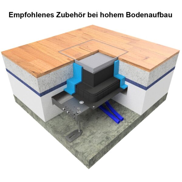 Produktbild UBD 264 255  -  Unterflur-Bodendose UBD 260 inkl. Blinddeckel mit Kante, geschlossen, und 25mm Vertiefung